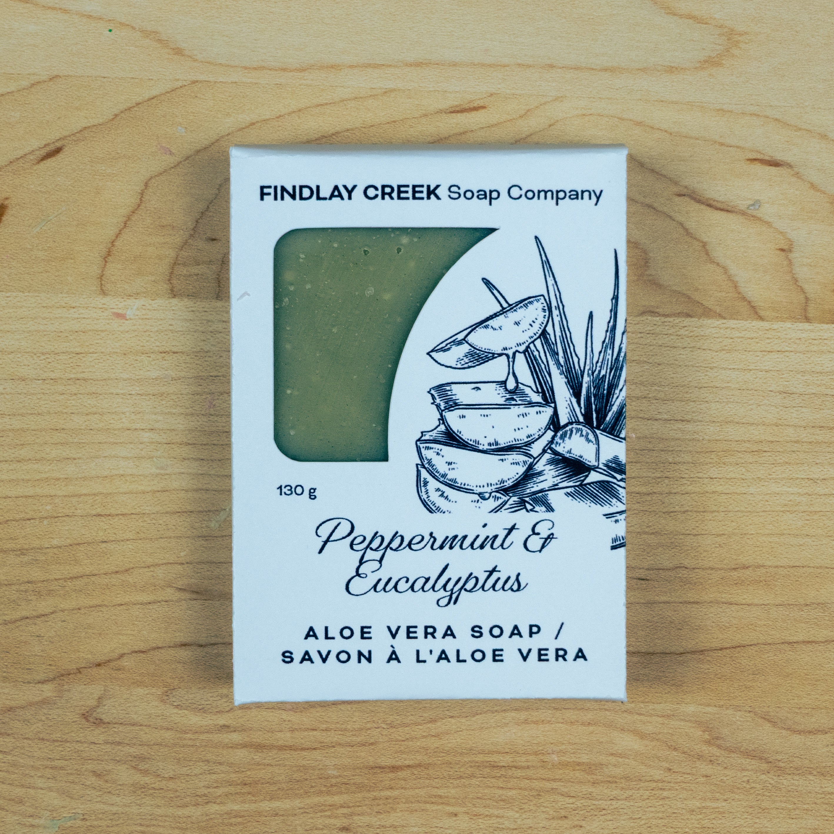 Peppermint & Eucalyptus Aloe Vera Soap Packaged