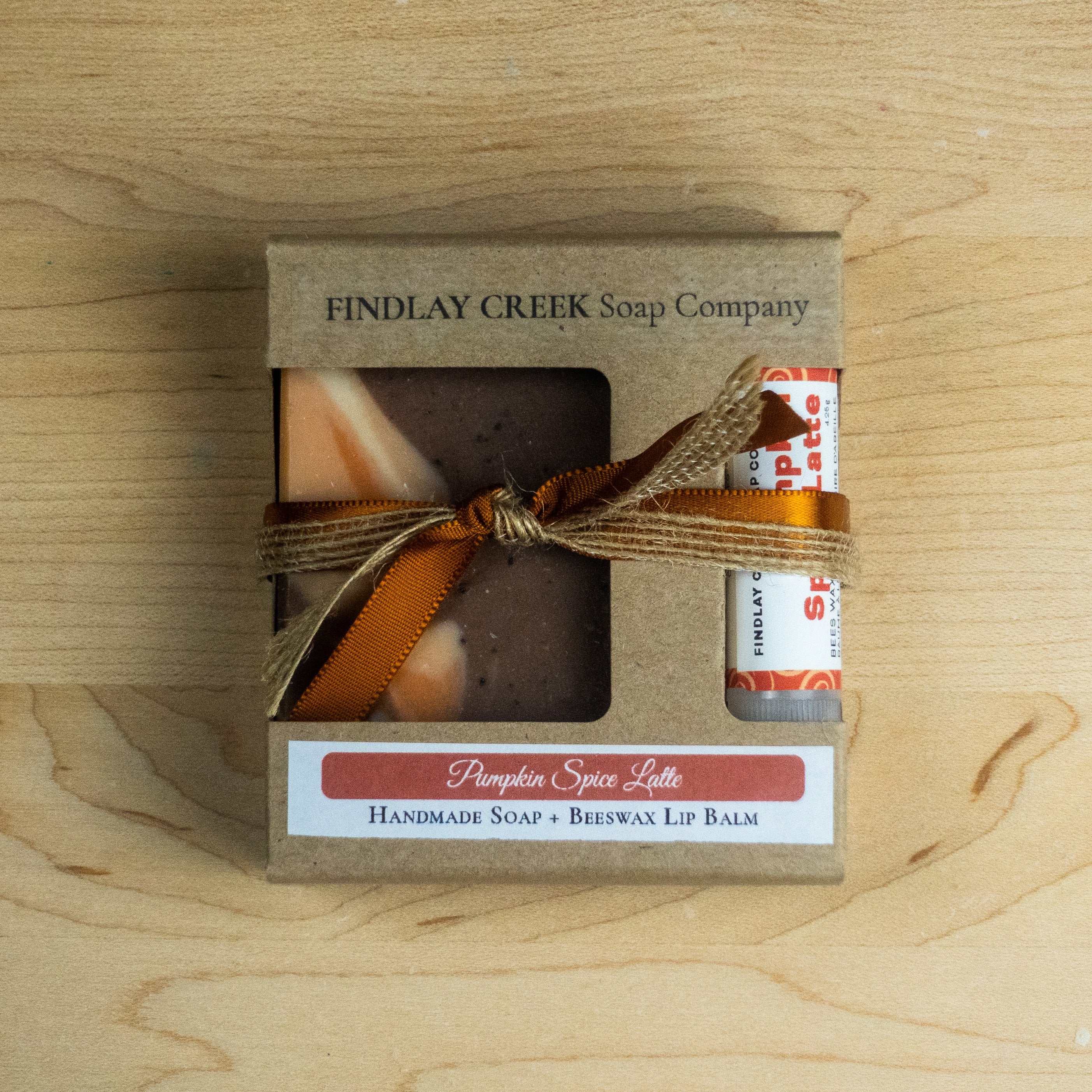 Pumpkin Spice Latte Handmade Soap Lip Balm Gift Set Product Photo 2