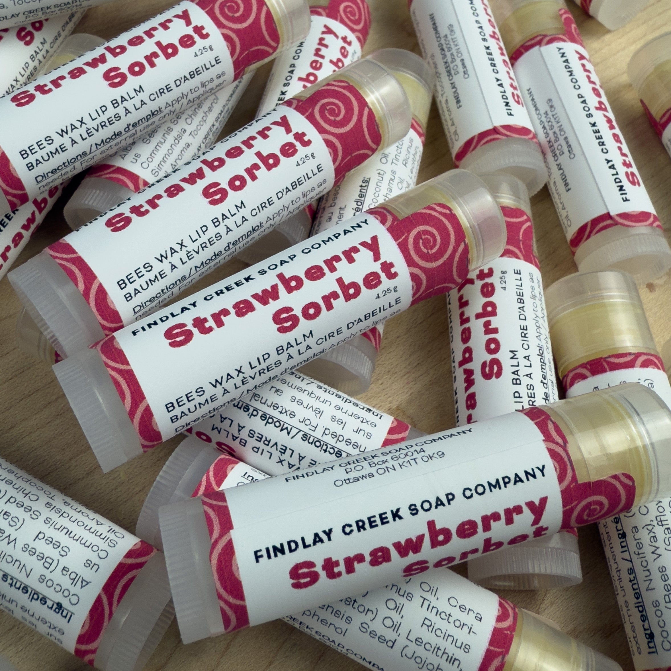 Strawberry Sorbet Beeswax Lip Balm Product Photo 1