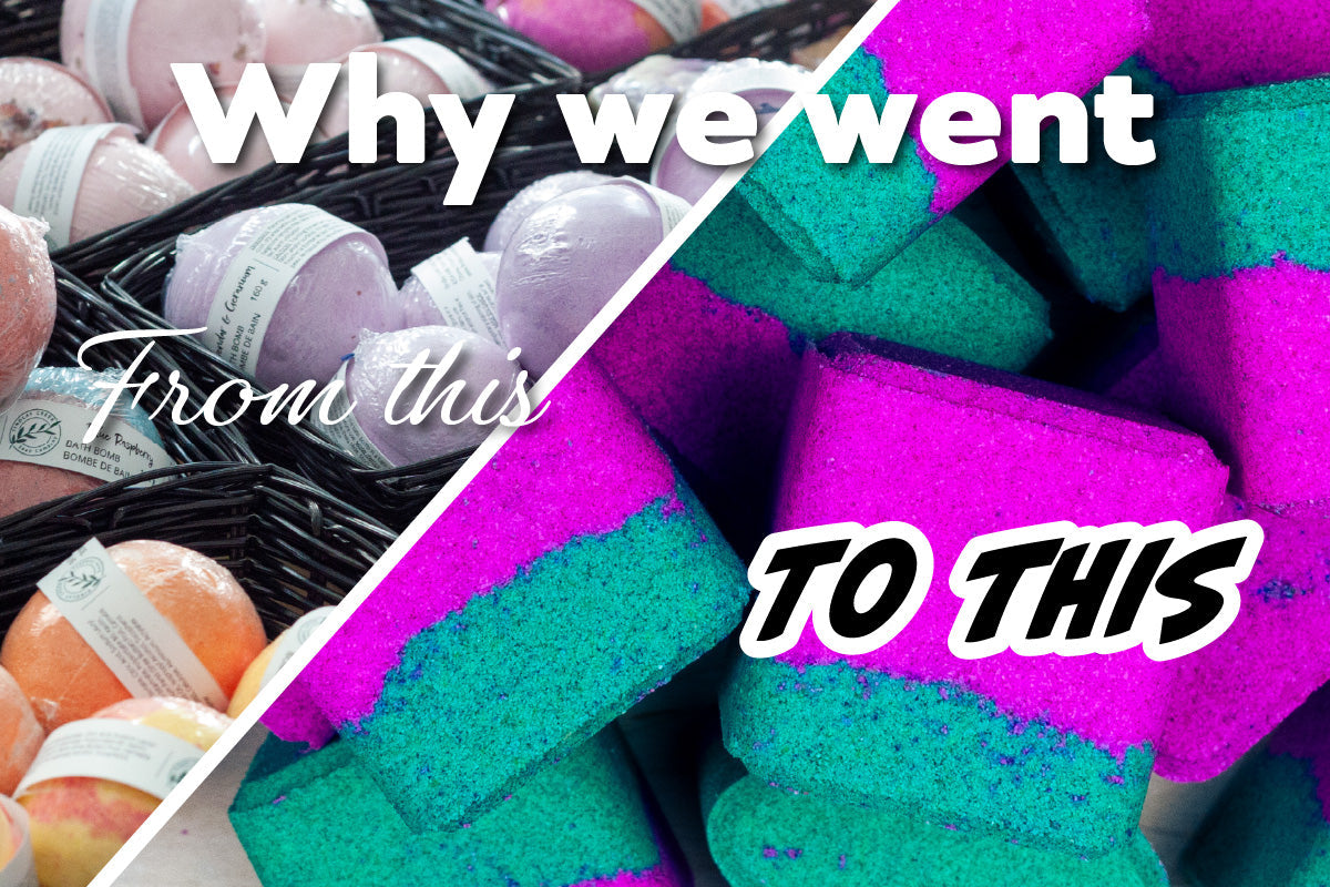 From Hand-Molds to Bath Blocks: Our Journey to Better Bath Bombs