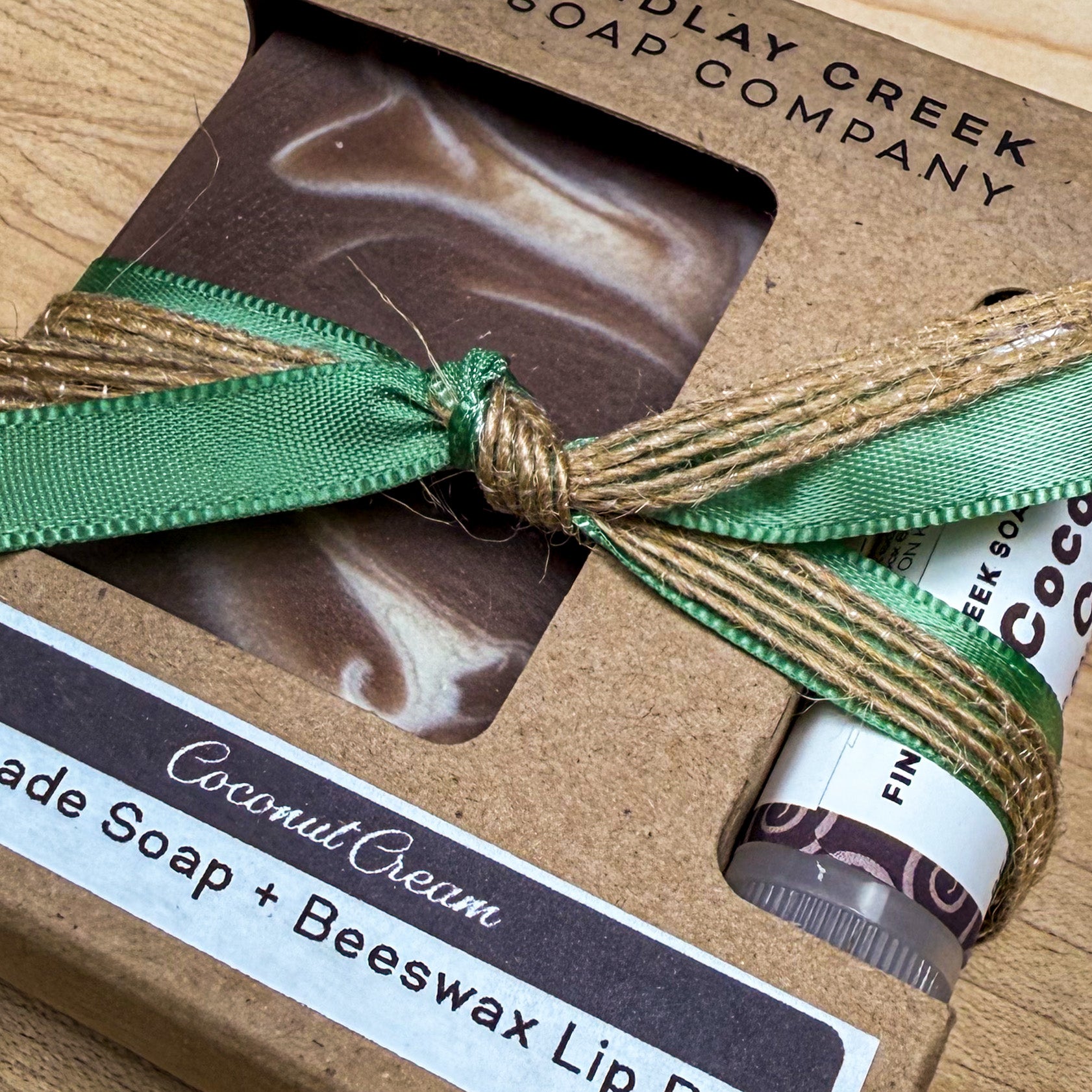 Coconut Cream Handmade Soap and Beeswax Lip Balm Gift Box Product Photo 1
