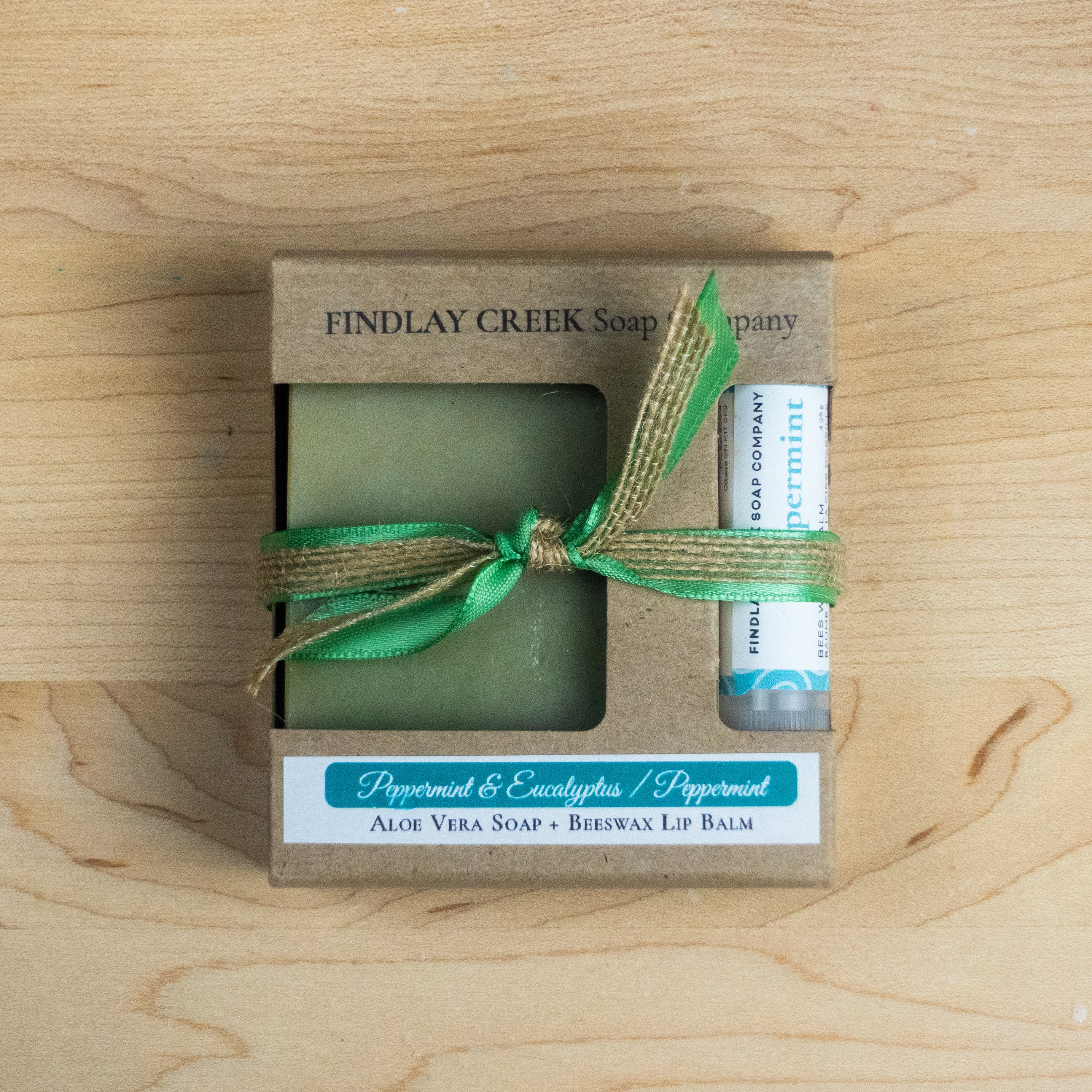 Peppermint Eucalyptus Handmade Soap Lip Balm Gift Set Product Photo 1