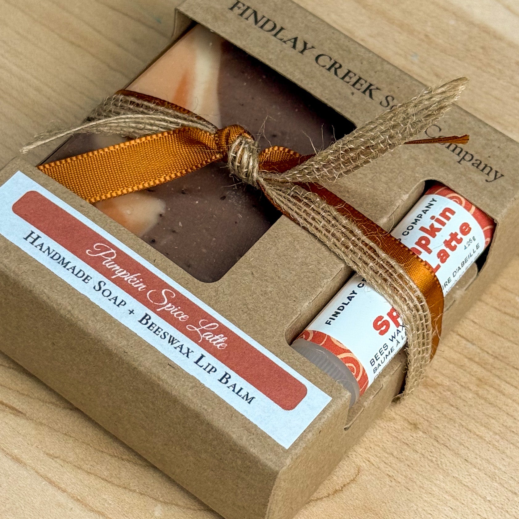 Pumpkin Spice Latte Handmade Soap Lip Balm Gift Set Product Photo 1